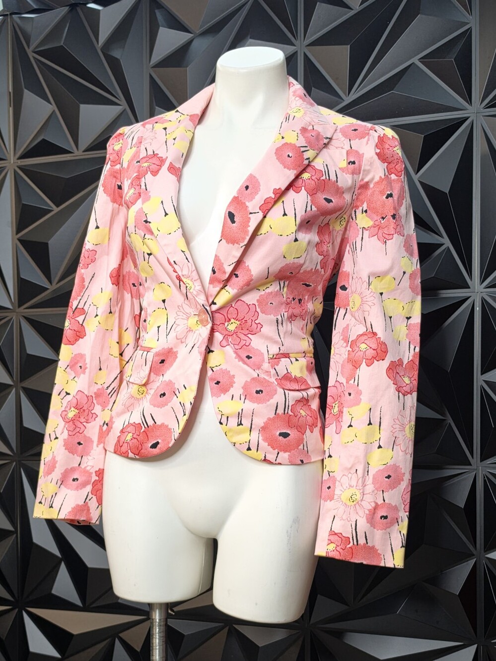 Apostrophe Pink Floral Single-Button Blazer